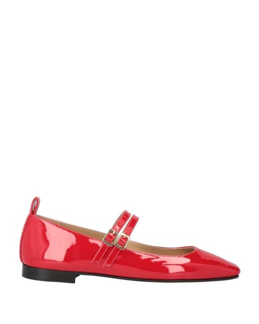Lorena Antoniazzi Red Ballet Flats Leather