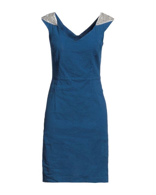 120% Lino Blue Mini Dress