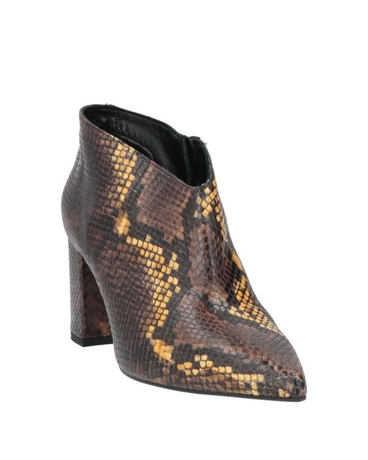 PAOLO MATTEI Brown Dark Ankle Boots Leather