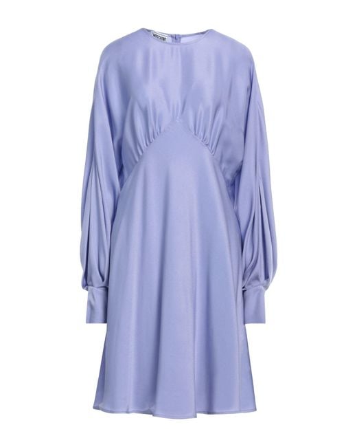 Moschino Blue Lilac Midi Dress Acetate, Silk