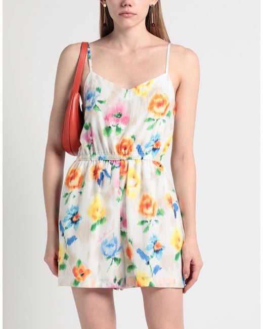 Boutique Moschino White Playsuit Cotton, Silk