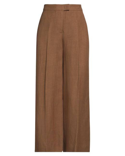 PT Torino Brown Pants Viscose, Linen