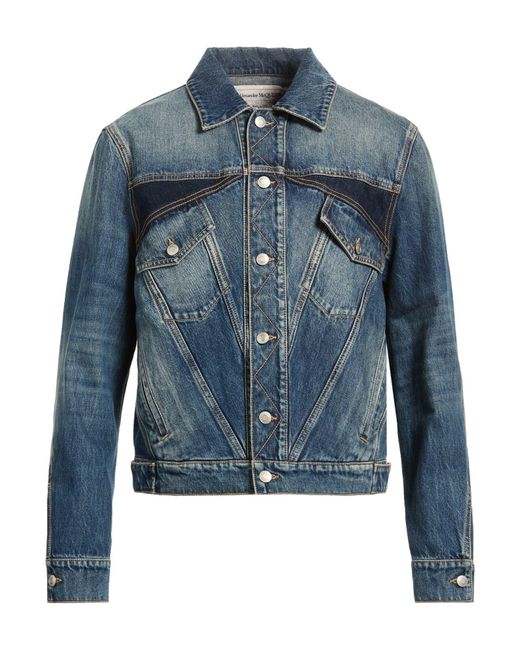 McQueen Blue Denim Outerwear for men