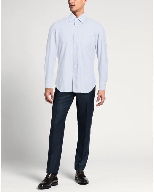 Finamore 1925 Blue Shirt Cotton, Elastane for men