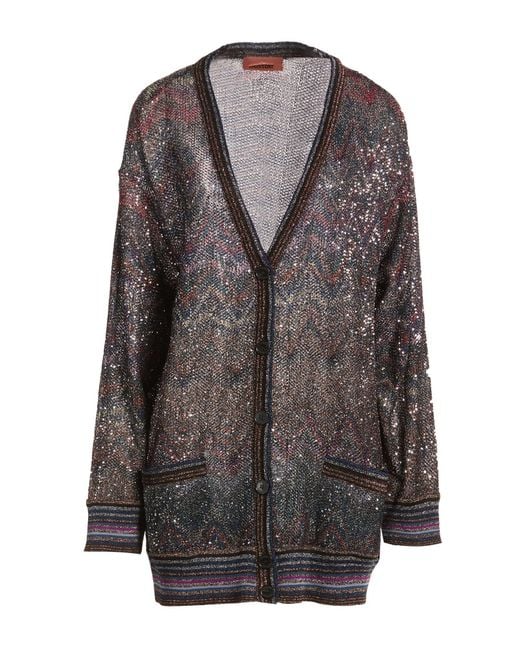 Missoni Gray Cardigan Viscose, Polyamide, Polyester, Metallic Fiber