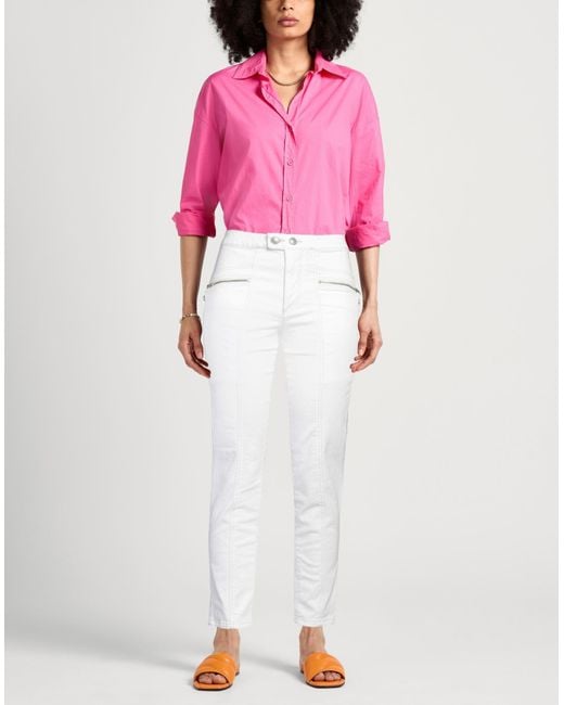 Isabel Marant White Jeans Cotton, Elastane