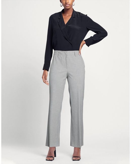 RAFFAELLO ROSSI Gray Pants Polyester, Viscose, Elastane