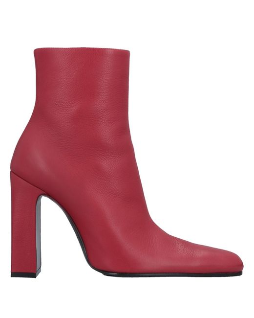 Balenciaga Red Ankle Boots