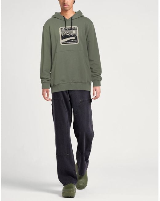 Napapijri Green Military Sweatshirt Cotton for men