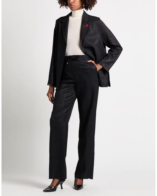 Lardini Black Suit Wool, Polyester