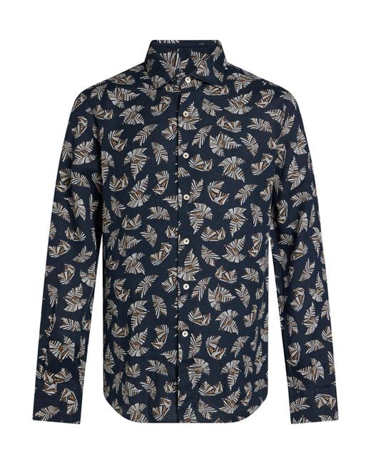 Alessandro Gherardi Blue Midnight Shirt Linen for men