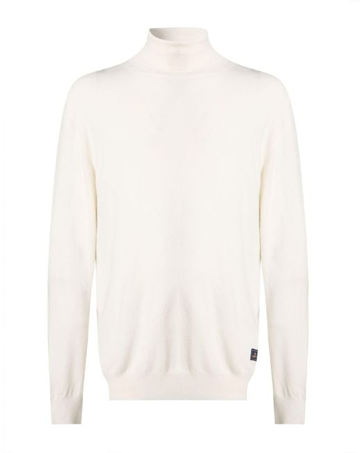 40weft White Turtleneck Polyamide, Viscose for men