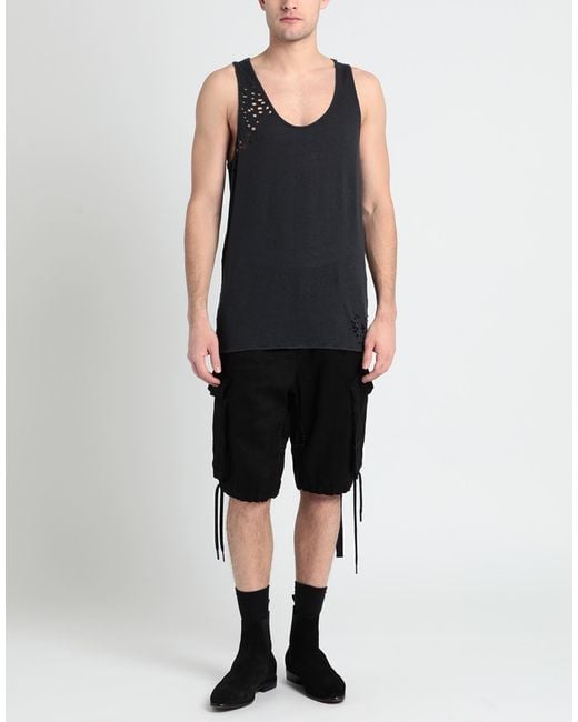 Nostrasantissima Blue Charcoal Tank Top Linen, Viscose for men