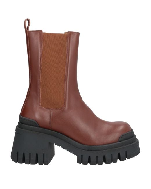 Ennequadro Brown Ankle Boots Calfskin