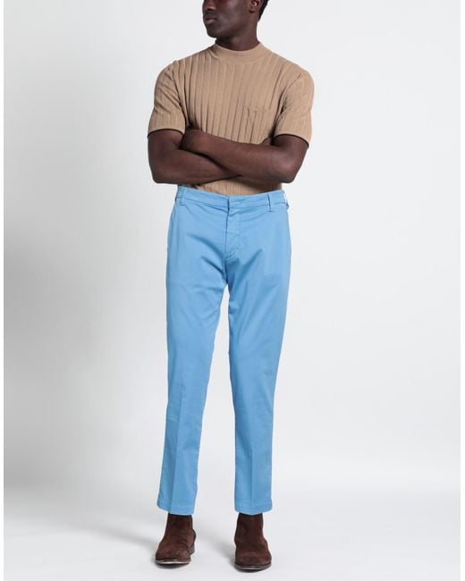 Entre Amis Blue Azure Pants Cotton, Polyester, Elastane for men