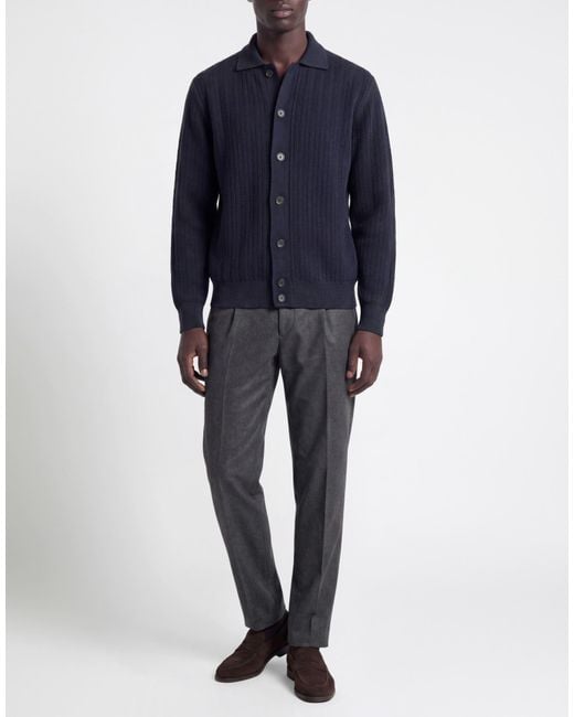 FILIPPO DE LAURENTIIS Blue Midnight Cardigan Merino Wool for men