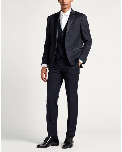 Corneliani Blue Midnight Suit Virgin Wool for men