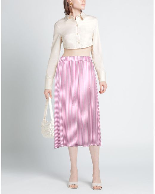 Shirtaporter Pink Garnet Midi Skirt Viscose, Silk
