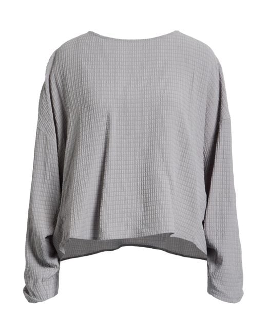 Emporio Armani Gray Top Lyocell, Viscose, Polyester, Elastane