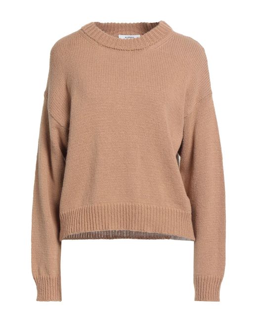 Alpha Studio Natural Camel Sweater Merino Wool