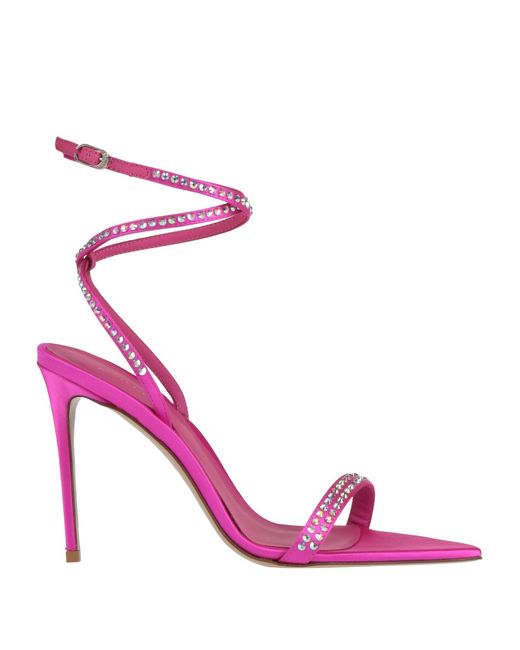 Le Silla Pink Fuchsia Sandals Textile Fibers