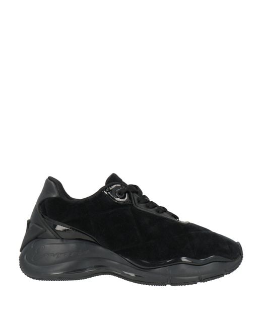Emporio Armani Black Sneakers Textile Fibers, Leather
