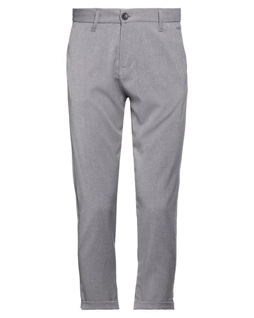 Imperial Gray Pants Polyester, Viscose, Elastane for men