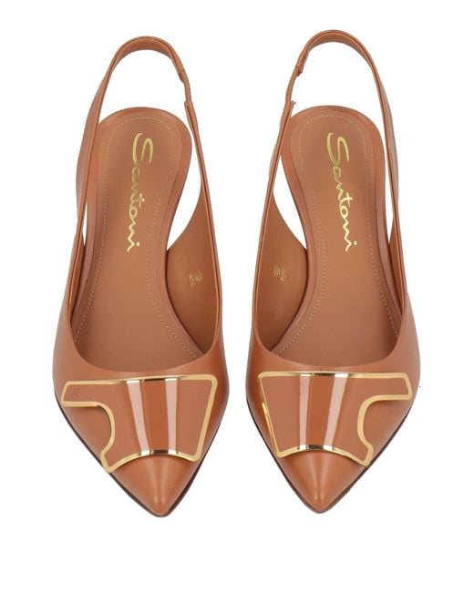 Santoni Brown Pumps Leather
