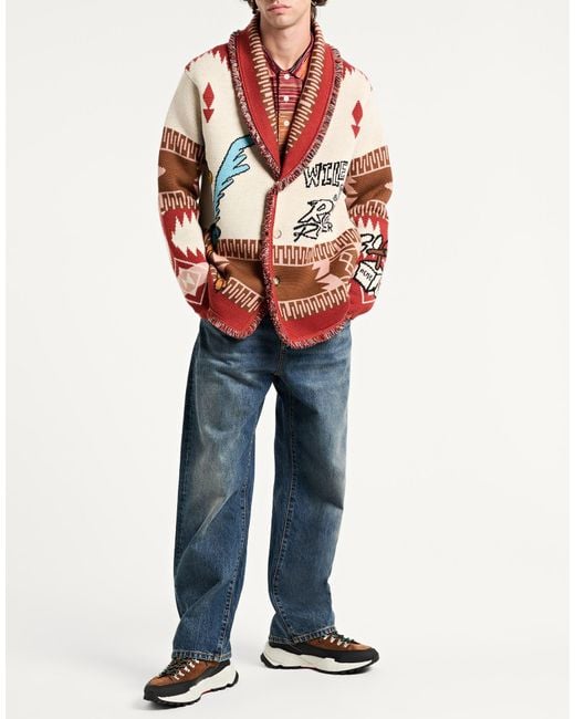 Alanui Red Cardigan Virgin Wool for men