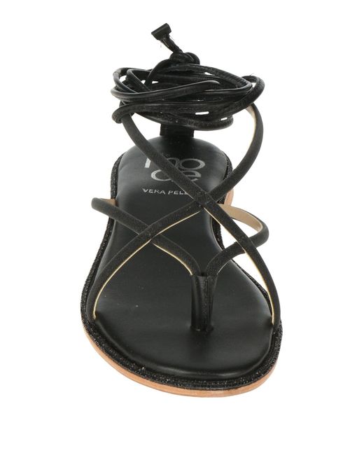 Studio Moda Black Thong Sandal