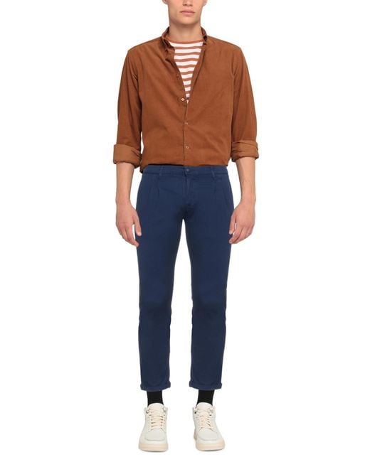 Daniele Alessandrini Blue Pants Cotton, Lycra for men