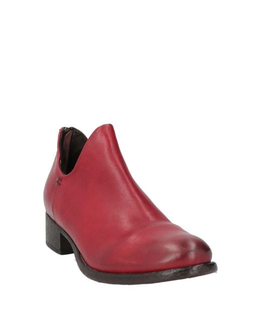 Elena Iachi Red Burgundy Ankle Boots Leather