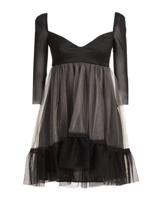 Philosophy Di Lorenzo Serafini Black Mini Dress Polyester, Polyamide, Elastane