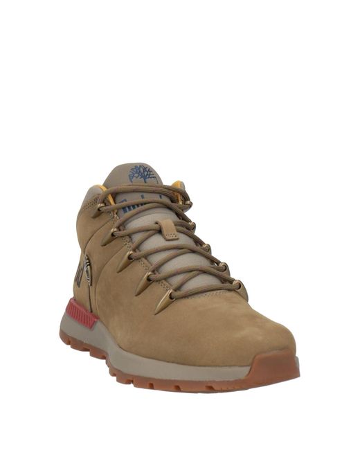 Timberland Brown Khaki Ankle Boots Leather, Textile Fibers for men