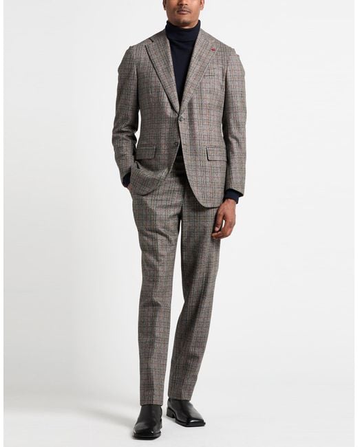 Isaia Gray Suit Cashmere for men