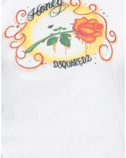 DSquared² White T-Shirt Cotton, Elastane