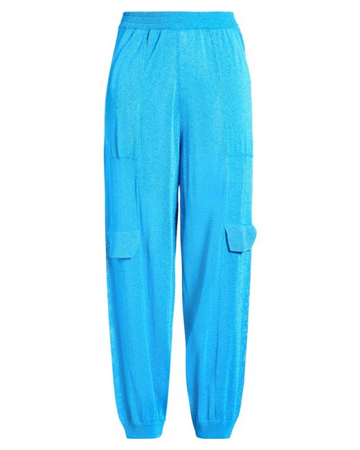 Akep Blue Azure Pants Cotton, Viscose, Metallic Fiber, Polyamide