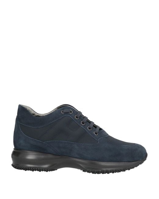 Hogan Blue Interactive Sneakers Leather, Textile Fibers