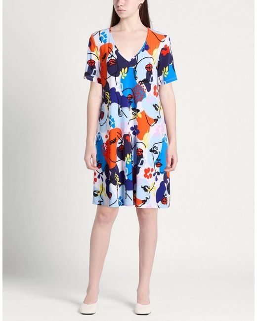 Joseph Ribkoff Blue Mini Dress Polyester, Elastane