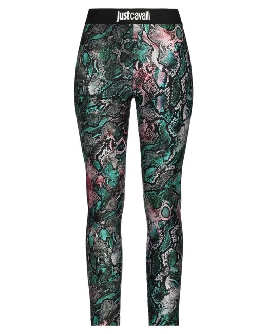 Just Cavalli Green Leggings Polyamide, Elastane