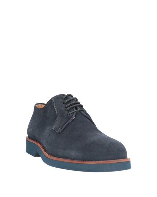 Exton Blue Lace-Up Shoes Leather for men