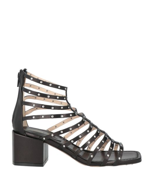Anna F. Black Sandals Leather