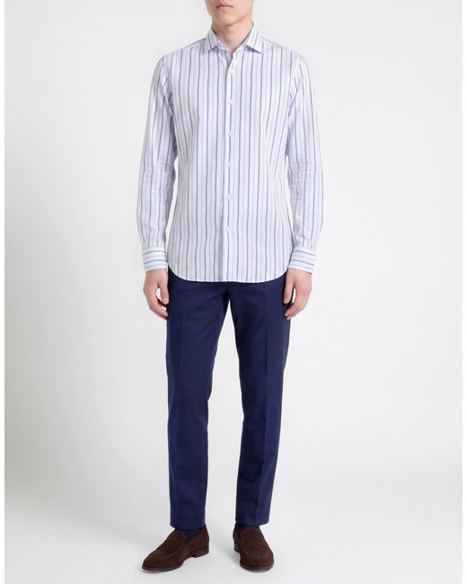 Savile Row Blue Shirt Cotton, Linen for men