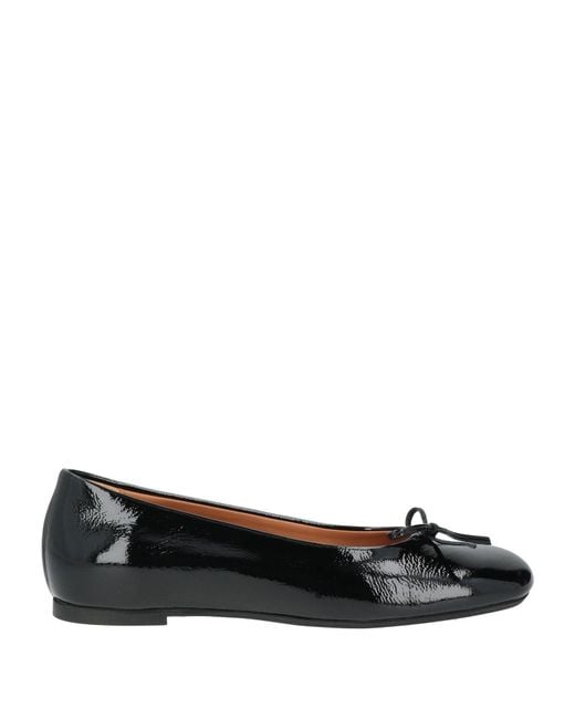 POESIE VENEZIANE Black Ballet Flats Leather