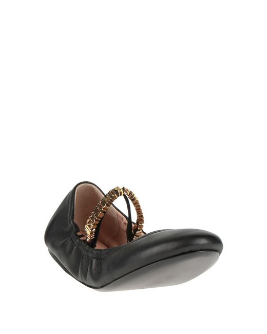 Moschino Black Ballet Flats Leather