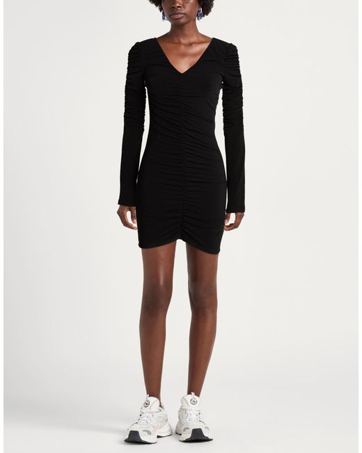 Patrizia Pepe Black Mini Dress Polyester, Elastane