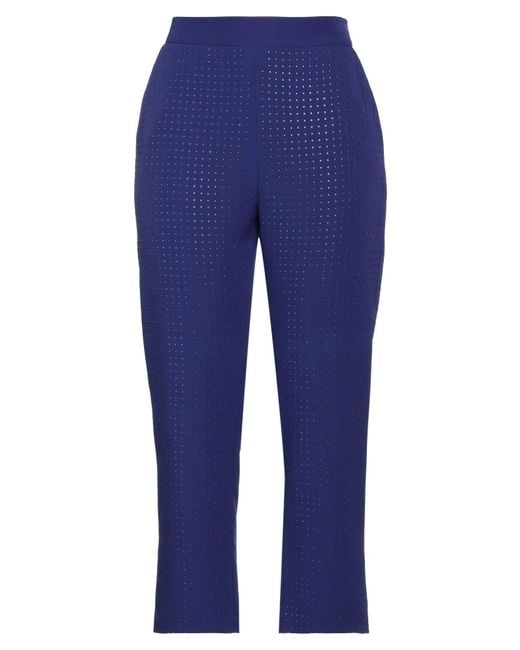 Cristinaeffe Blue Pants Polyester, Elastane