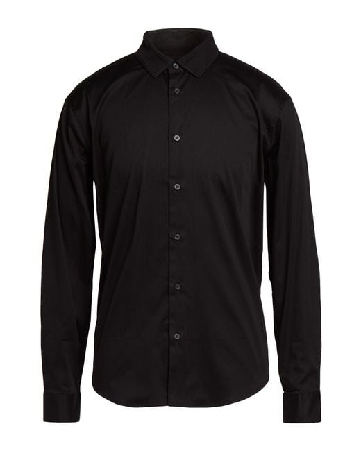 ARMANI EXCHANGE Black Shirt Cotton, Elastane for men