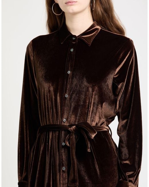 Caliban Brown Maxi Dress Polyester, Elastane