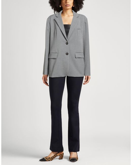 Caractere Gray Blazer Polyester, Viscose, Elastane